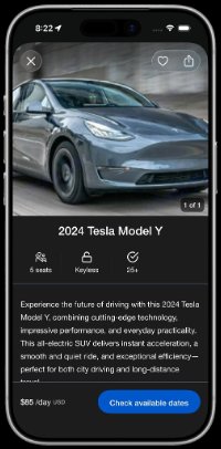 App screen - Vehicle detail